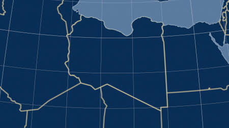 Libya area map in the Azimuthal Equidistant projection. shapes only - land/ocean mask. Clean shape...