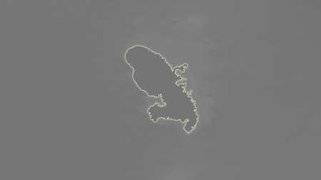 Martinique area map in the Azimuthal Equidistant projection. grayscale elevation map. Clean shape without bordersの写真素材
