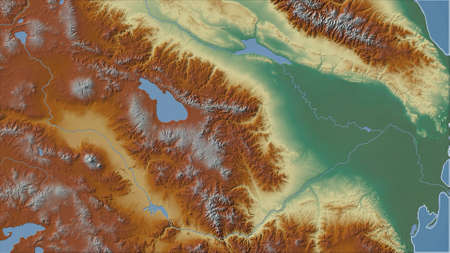 Armenia. Close-up perspective of the country - no outline. topographic relief map