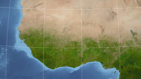 Burkina Faso. Neighborhood - distant perspective without outline. satellite imageryの写真素材