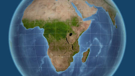 Congo Kinshasa. Neighborhood - distant perspective without outline. satellite imageryの写真素材