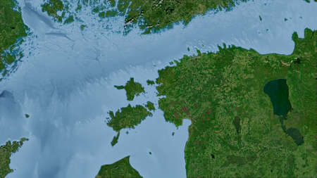 Estonia. Close-up perspective of the country - no outline. satellite imagery
