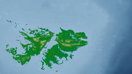 Falkland Islands. Close-up perspective of the country - no outline. color physical mapの写真素材