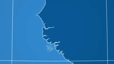 Gambia. Neighborhood - distant perspective without outline. shapes only - land/ocean maskの写真素材