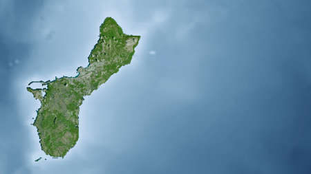 Guam. Close-up perspective of the country - no outline. satellite imageryの写真素材