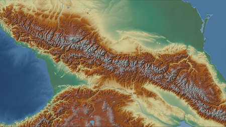 Georgia. Close-up perspective of the country - no outline. topographic relief mapの写真素材