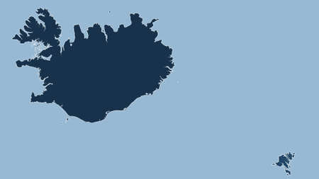 Iceland. Close-up perspective of the country - no outline. shapes only - land/ocean maskの写真素材