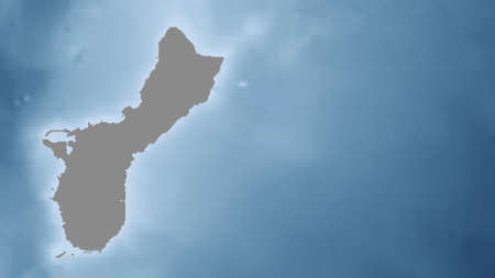 Guam. Close-up perspective of the country - no outline. grayscale elevation mapの写真素材