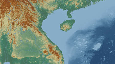 Laos. Close-up perspective of the country - no outline. topographic relief map