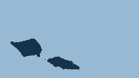 Samoa. Close-up perspective of the country - no outline. shapes only - land/ocean maskの写真素材
