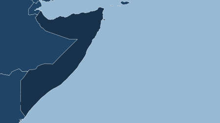 Somalia. Close-up perspective of the country - no outline. shapes only - land/ocean maskの写真素材