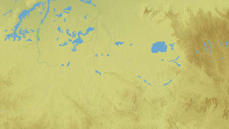 Nana-GrÃ©bizi, economic prefecture of Central African Republic. Colored relief with lakes and...