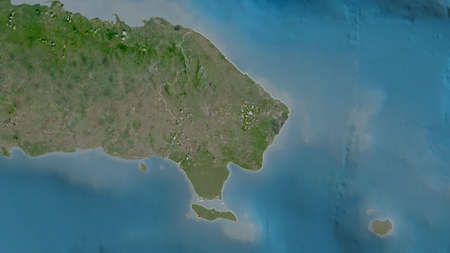 La Altagracia, province of Dominican Republic. Satellite imagery. Shape outlined against its country area. 3D renderingの写真素材