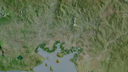 Valle, department of Honduras. Satellite imagery. Shape outlined against its country area. 3D...