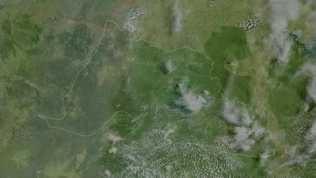 Grand Gedeh, county of Liberia. Satellite imagery. Shape outlined against its country area. 3D...