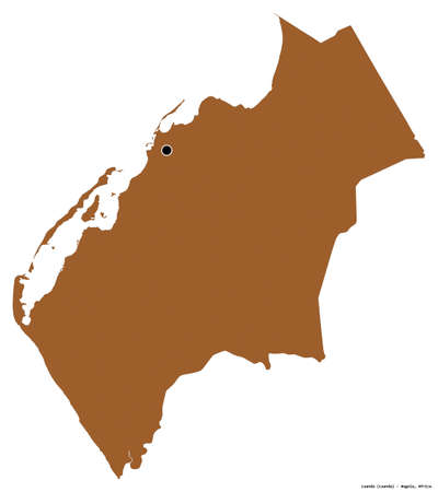 Shape of Luanda, province of Angola, with its capital isolated on white background. Composition of patterned textures. 3D renderingの写真素材