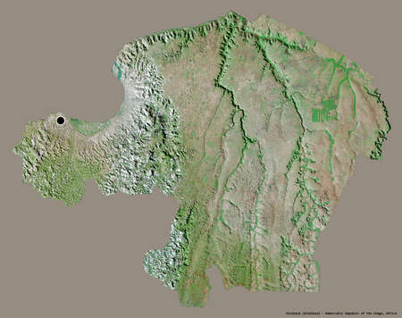 Shape of Kinshasa, province of Democratic Republic of the Congo, with its capital isolated on a...