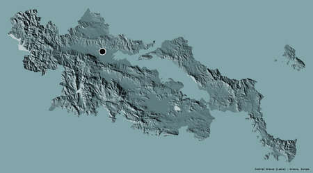 Shape of Central Greece, decentralized administration of Greece, with its capital isolated on a...