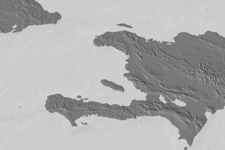 Extended area of Haiti. Bilevel elevation map. 3D renderingの写真素材