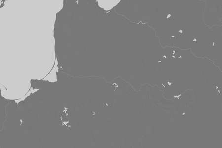 Extended area of Lithuania. Bilevel elevation map. 3D renderingの写真素材