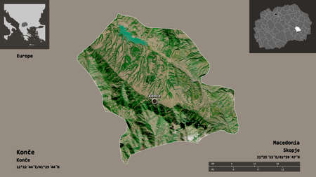 Shape of KonÄe, municipality of Macedonia, and its capital. Distance scale, previews and labels....