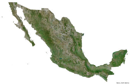 Shape of Mexico with its capital isolated on white background. Satellite imagery. 3D renderingの写真素材
