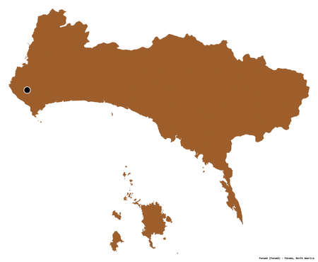 Shape of PanamÃ¡, province of Panama, with its capital isolated on white background. Composition of patterned textures. 3D renderingの写真素材