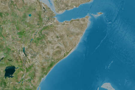 Extended area of Somalia. Satellite imagery. 3D rendering