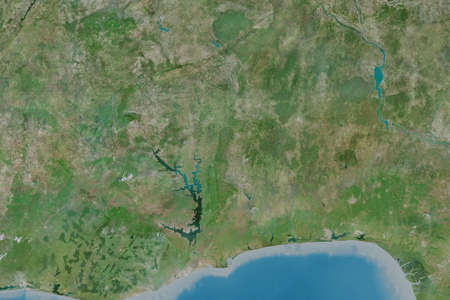 Extended area of Togo. Satellite imagery. 3D rendering