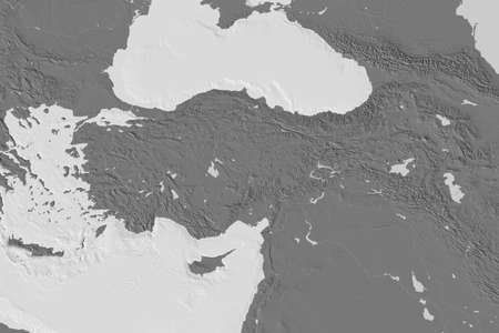 Extended area of Turkey. Bilevel elevation map. 3D renderingの写真素材