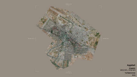 Area of AÅŸgabat, independent city of Turkmenistan, isolated on a solid background in a...