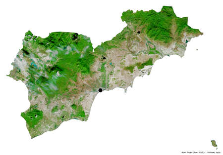 Shape of BÃ¬nh Thuáº­n, province of Vietnam, with its capital isolated on white background....