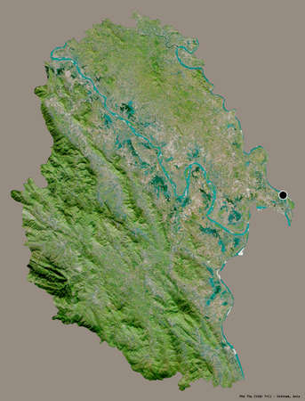 Shape of PhÃº Thá», province of Vietnam, with its capital isolated on a solid color...