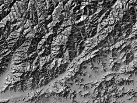 Kunar, province of Afghanistan. Bilevel elevation map with lakes and riversの写真素材