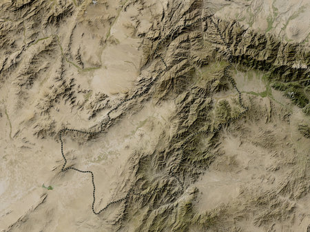 Paktya, province of Afghanistan. Low resolution satellite mapの写真素材