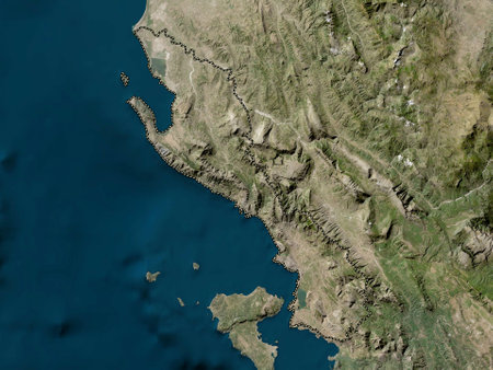 Vlore, county of Albania. Low resolution satellite map