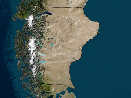 Santa Cruz, province of Argentina. Low resolution satellite mapの写真素材