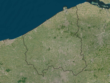 West-Vlaanderen, province of Belgium. Low resolution satellite mapの写真素材