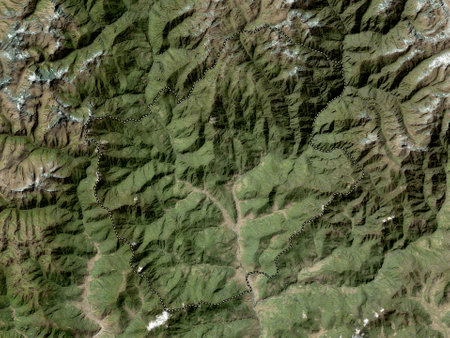 Punakha, district of Bhutan. High resolution satellite mapの写真素材