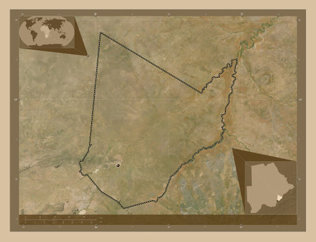 Kgatleng, district of Botswana. Low resolution satellite map. Corner auxiliary location mapsの写真素材