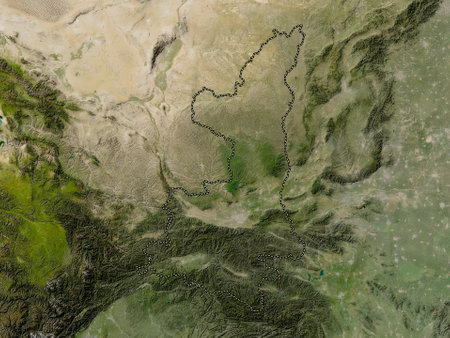 Shaanxi, province of China. Low resolution satellite mapの写真素材