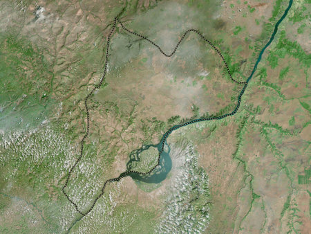 Brazzaville, region of Republic of Congo. High resolution satellite mapの写真素材