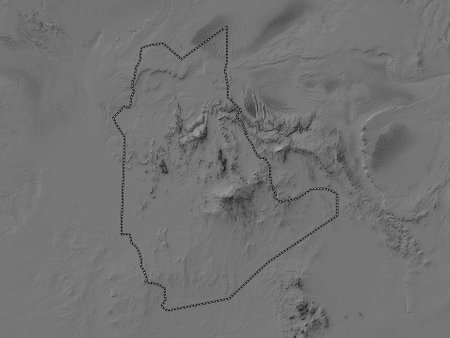 Tamanghasset, province of Algeria. Bilevel elevation map with lakes and riversの写真素材