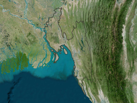 Chittagong, division of Bangladesh. High resolution satellite mapsの写真素材