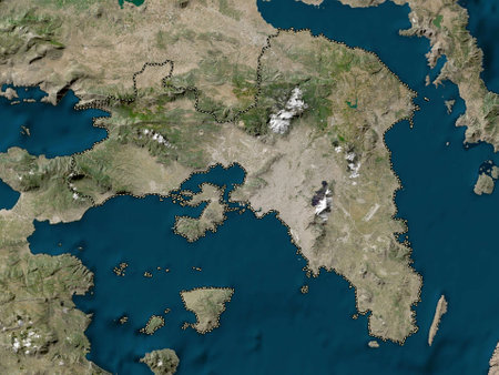 Athens, decentralized administration of Greece. Low resolution satellite mapsの写真素材