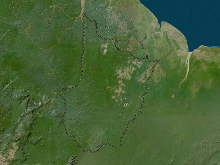Upper Demerara-Berbice, region of Guyana. Low resolution satellite mapsの写真素材