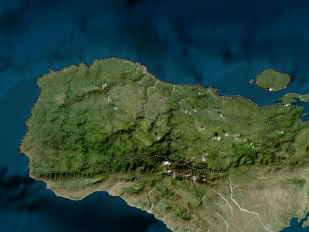 Grand'Anse, department of Haiti. Low resolution satellite maps