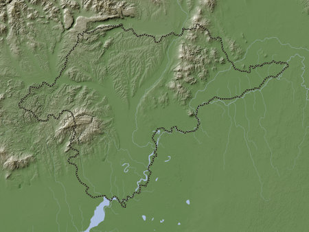 Borsod-Abauj-Zemplen, county of Hungary. Elevation map colored in wiki style with lakes and riversの写真素材