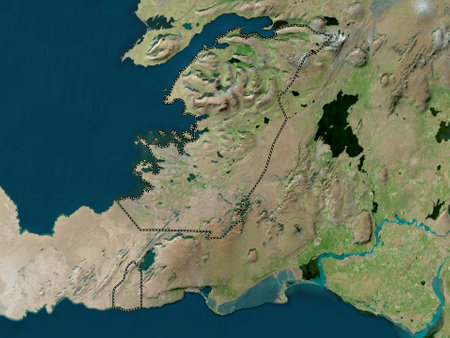 Hofuborgarsvi, region of Iceland. High resolution satellite mapsの写真素材