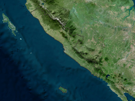 Bengkulu, province of Indonesia. High resolution satellite mapsの写真素材